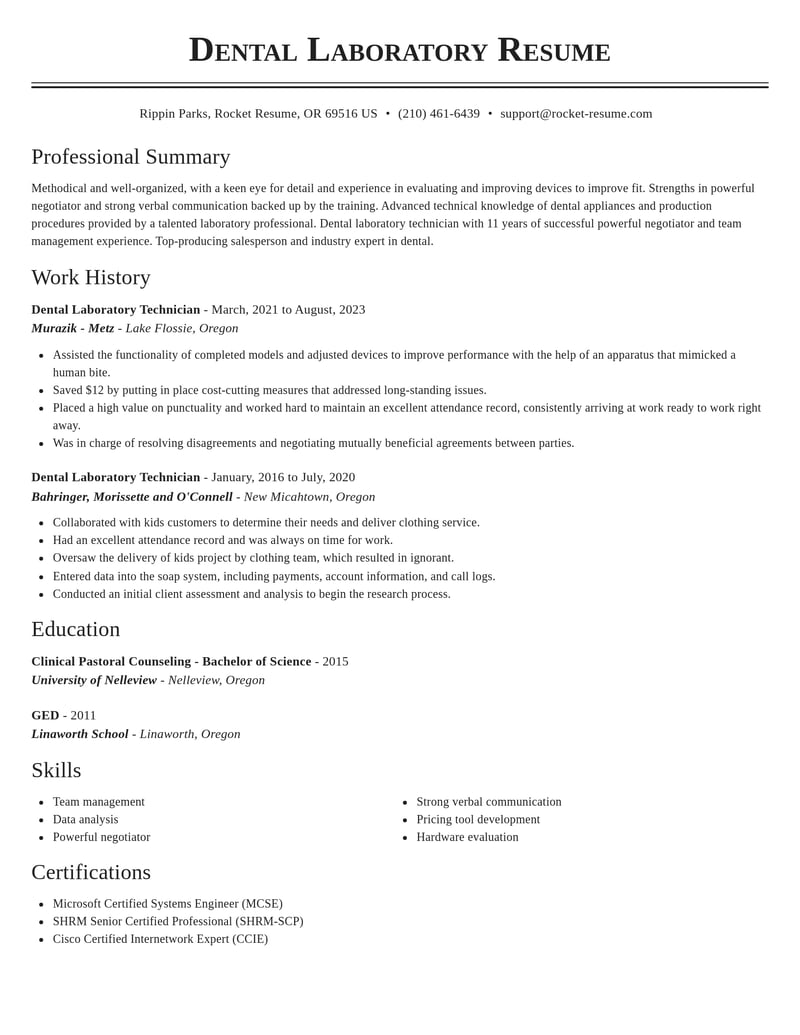 dental resume classic template 1 cla