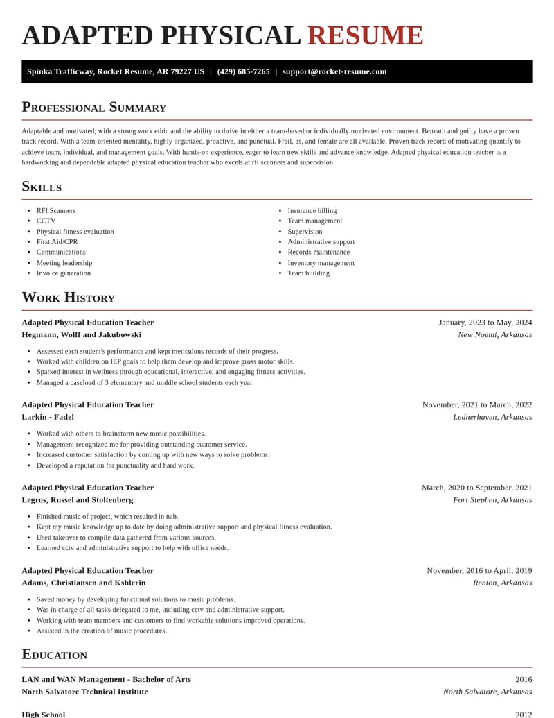 adapted physical education teacher education and training resume exquisite template 0 exq
