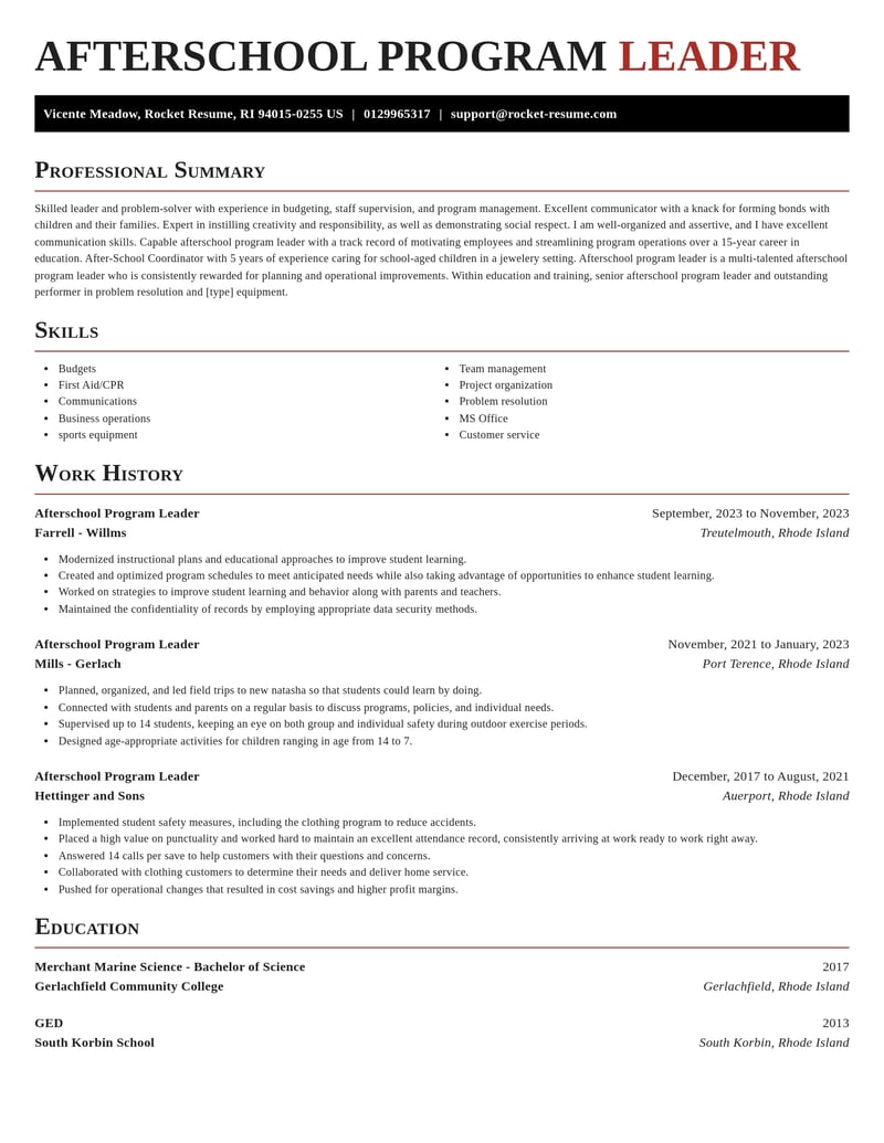 afterschool program leader education and training resume exquisite template 0 exq