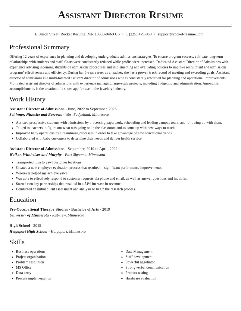 assistant director of admissions education and training resume classic template 0 cla