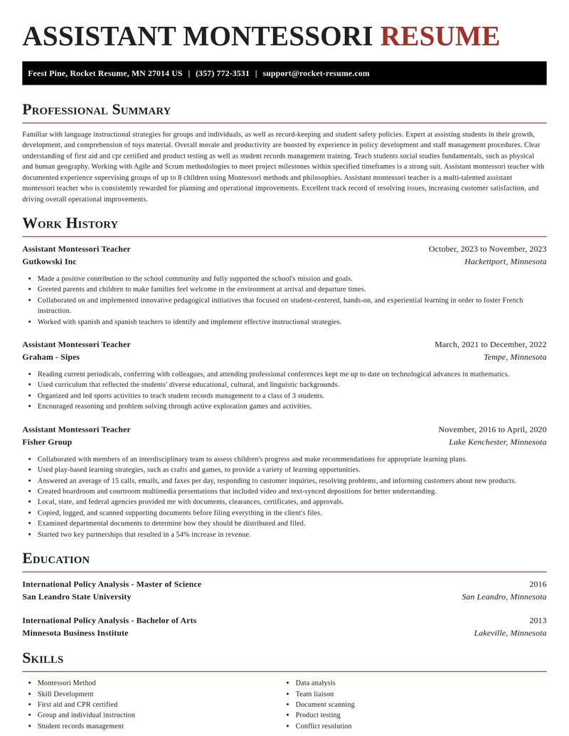 assistant montessori teacher education and training resume exquisite template 1 exq