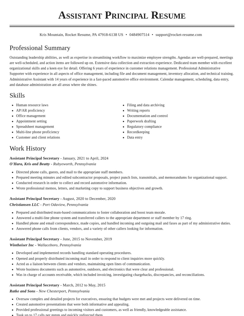 assistant principal secretary education and training resume classic template 2 cla
