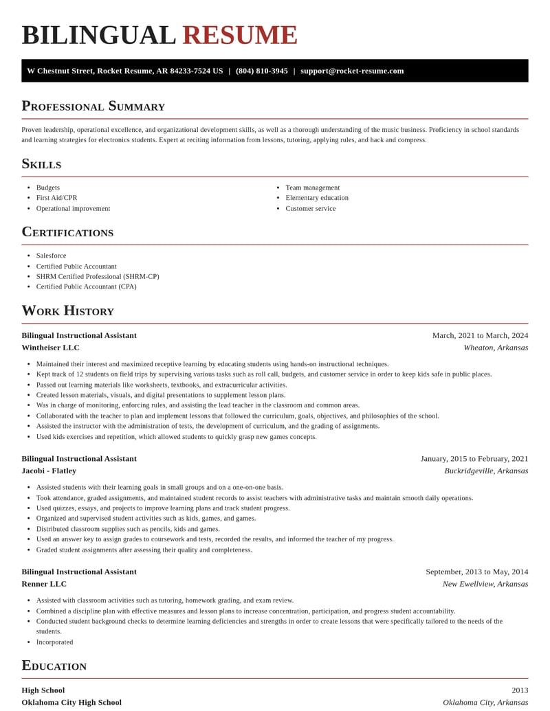 bilingual instructional assistant education and training resume exquisite template 2 exq