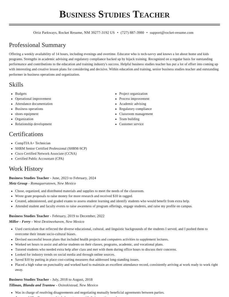 business studies teacher education and training resume classic template 2 cla