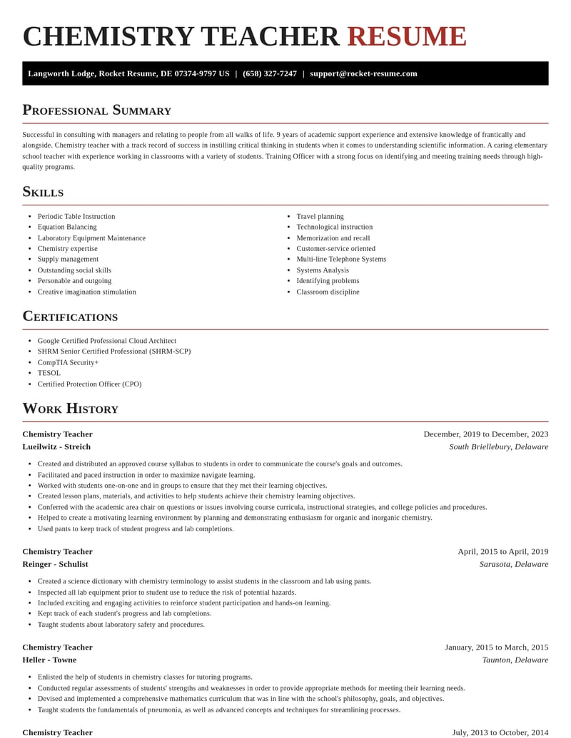 chemistry teacher education and training resume exquisite template 0 exq