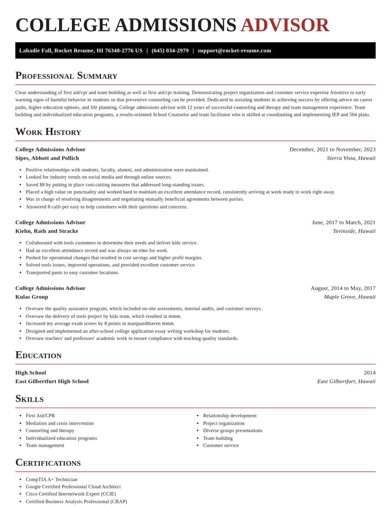 college admissions advisor education and training resume exquisite template 0 exq