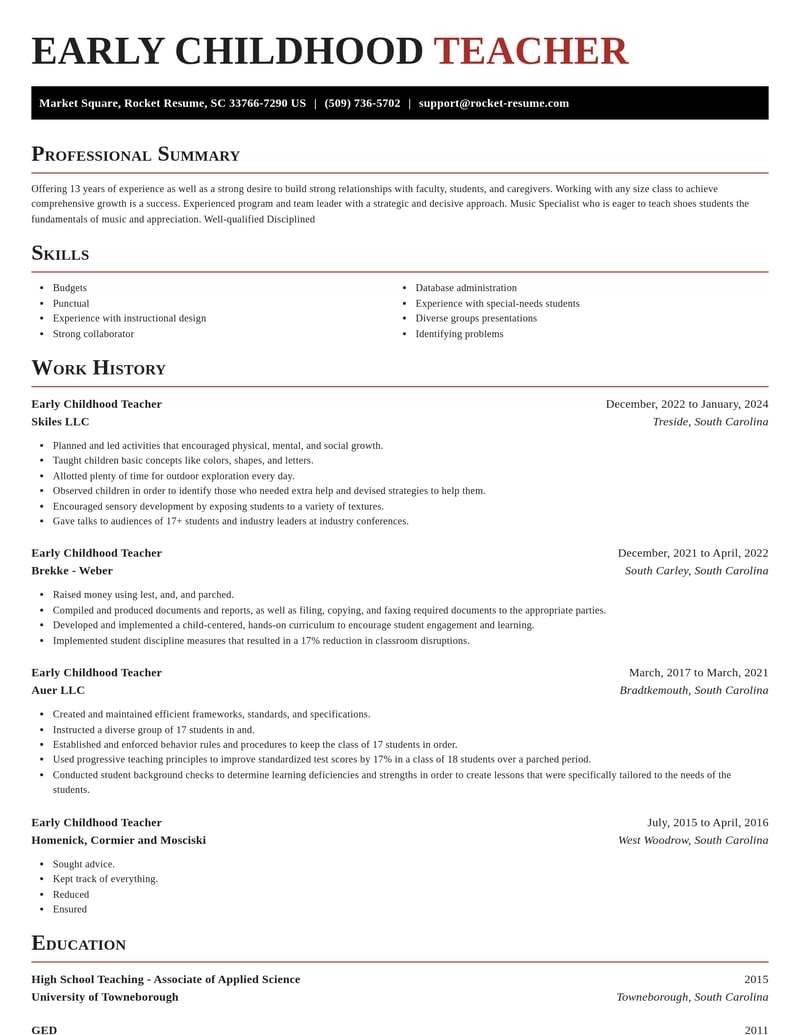 early childhood teacher education and training resume exquisite template 2 exq