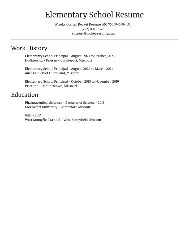 elementary school principal education and training resume focal point template 1 foc