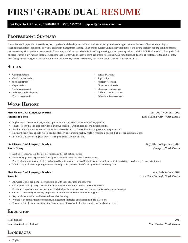 first grade dual language teacher education and training resume exquisite template 2 exq