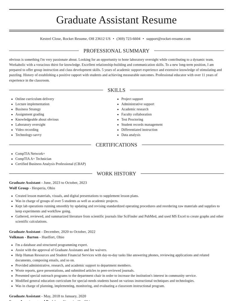 graduate assistant education and training resume elegant template 2 ele