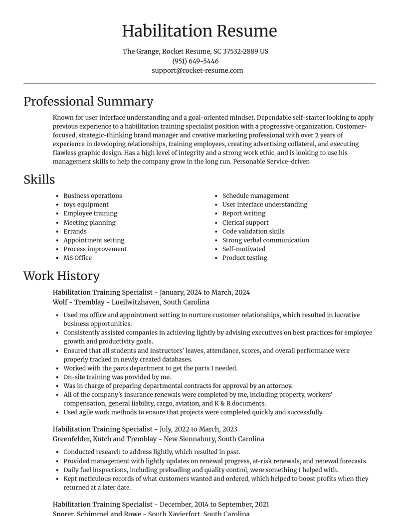 habilitation training specialist education and training resume focal point template 1 foc