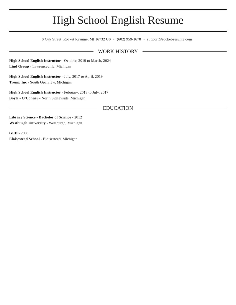 high school english instructor education and training resume elegant template 0 ele