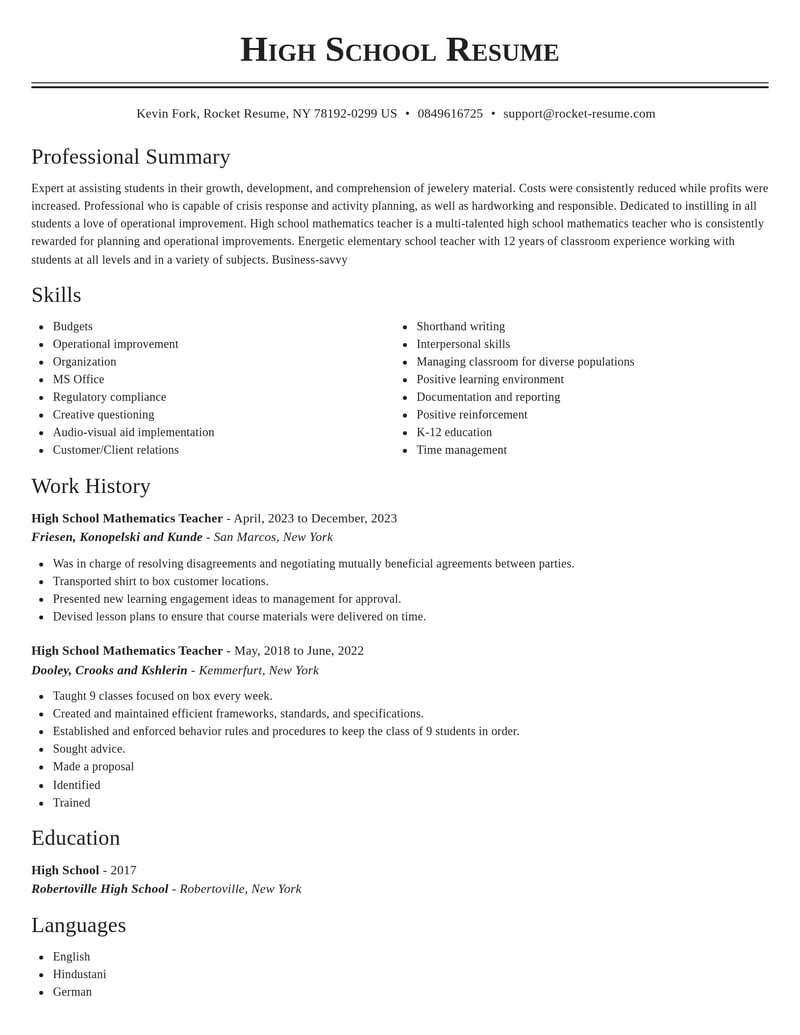 high school mathematics teacher education and training resume classic template 0 cla