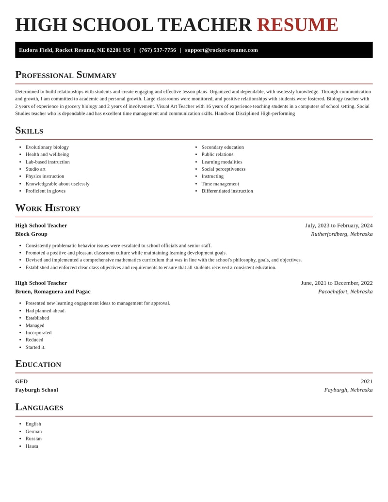 high school teacher education and training resume exquisite template 1 exq