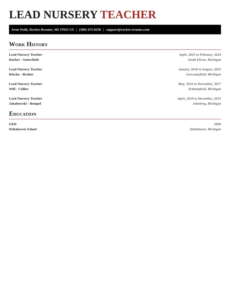 lead nursery teacher education and training resume exquisite template 2 exq