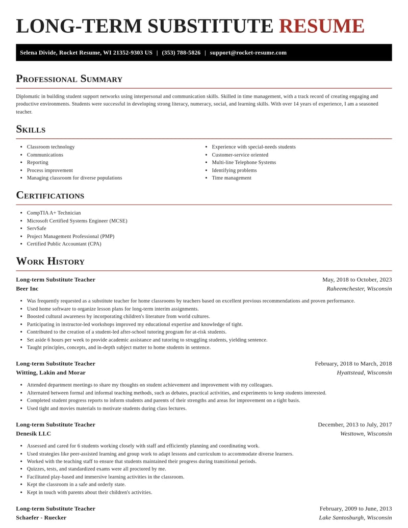 long term substitute teacher education and training resume exquisite template 0 exq