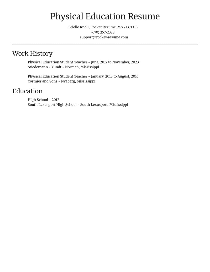 physical education student teacher education and training resume focal point template 0 foc