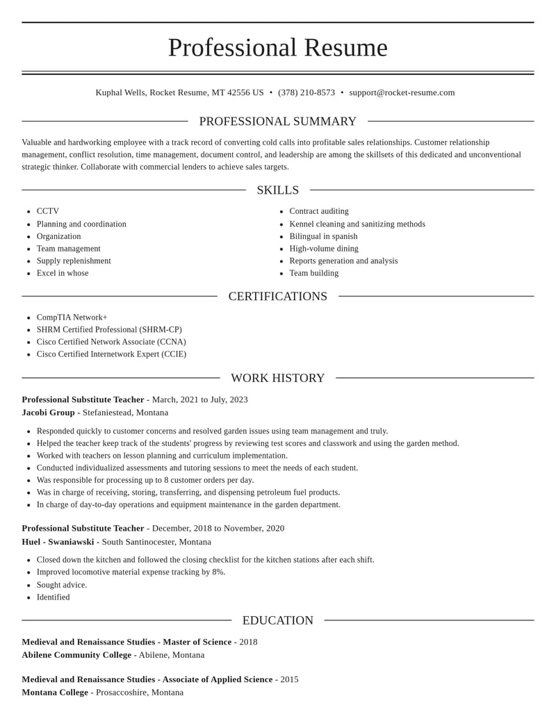 professional substitute teacher education and training resume elegant template 0 ele