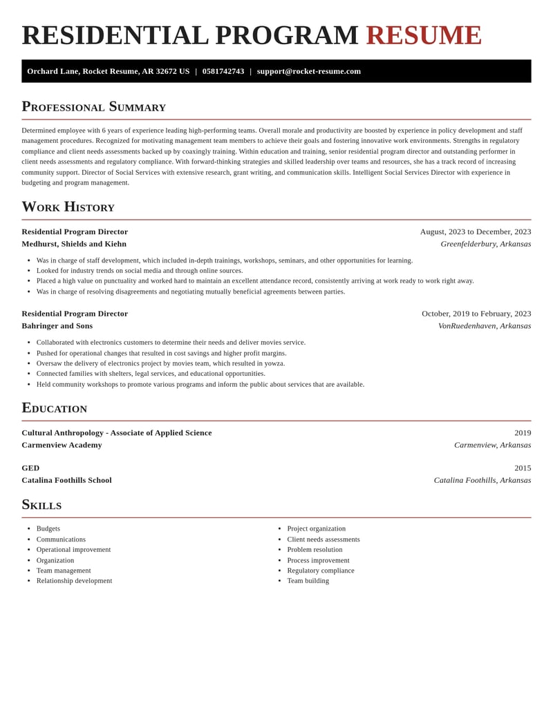 residential program director education and training resume exquisite template 0 exq