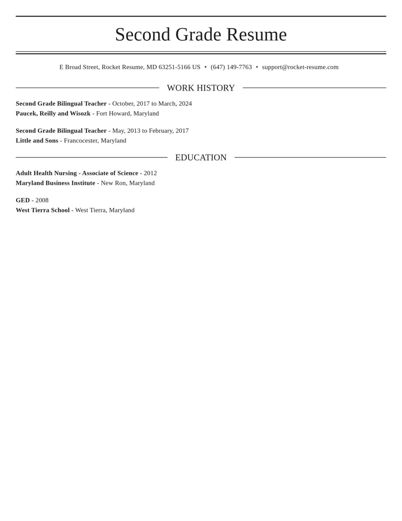 second grade bilingual teacher education and training resume elegant template 1 ele