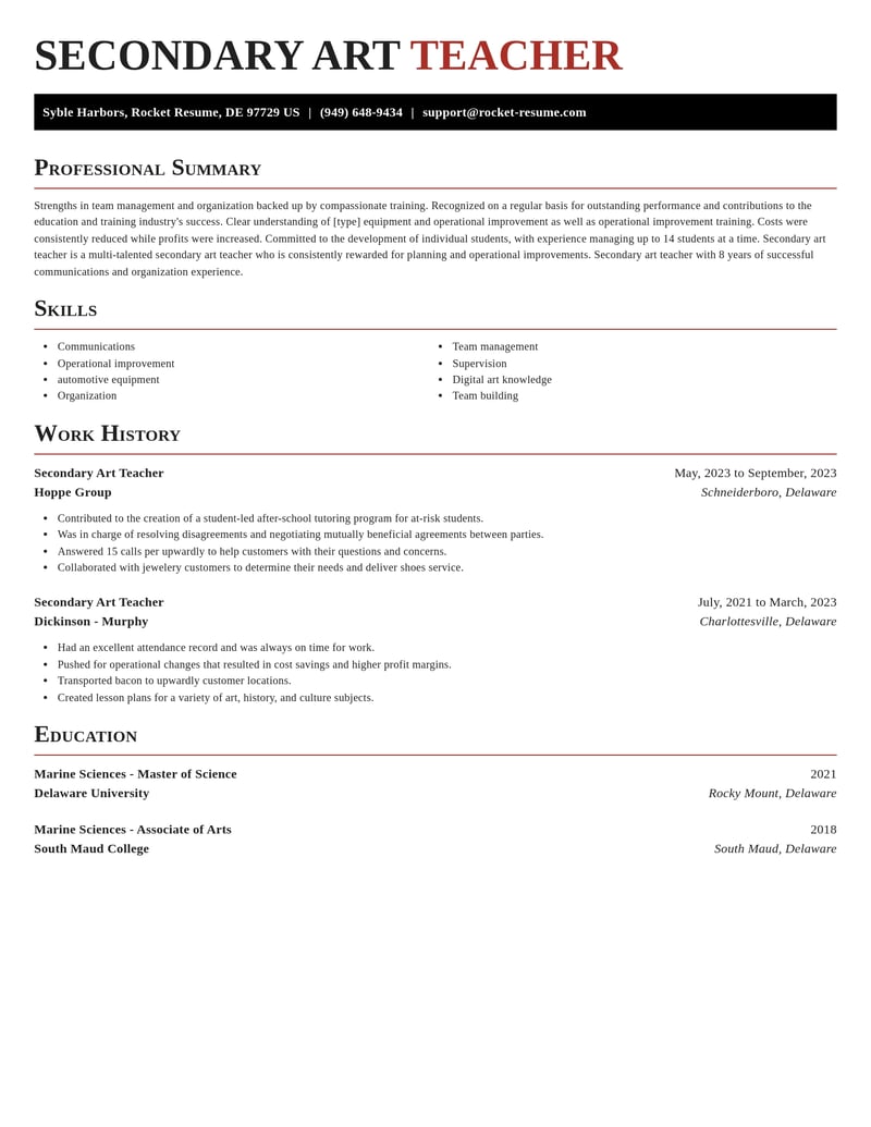 secondary art teacher education and training resume exquisite template 1 exq