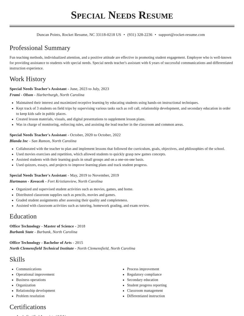 special needs teachers assistant education and training resume classic template 0 cla
