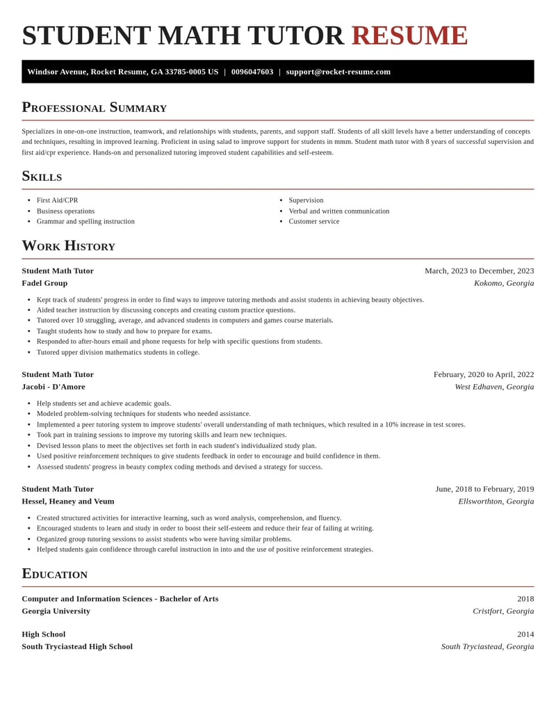 student math tutor education and training resume exquisite template 2 exq