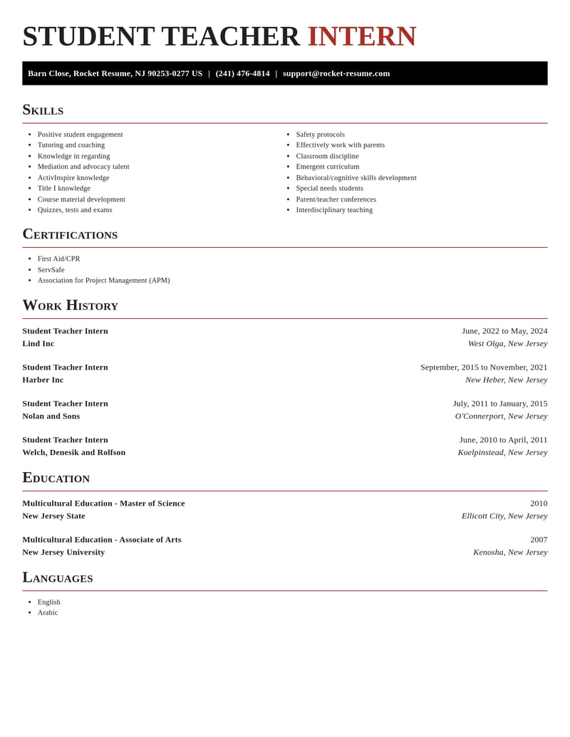 student teacher intern education and training resume exquisite template 2 exq