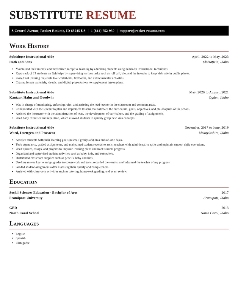 substitute instructional aide education and training resume exquisite template 2 exq