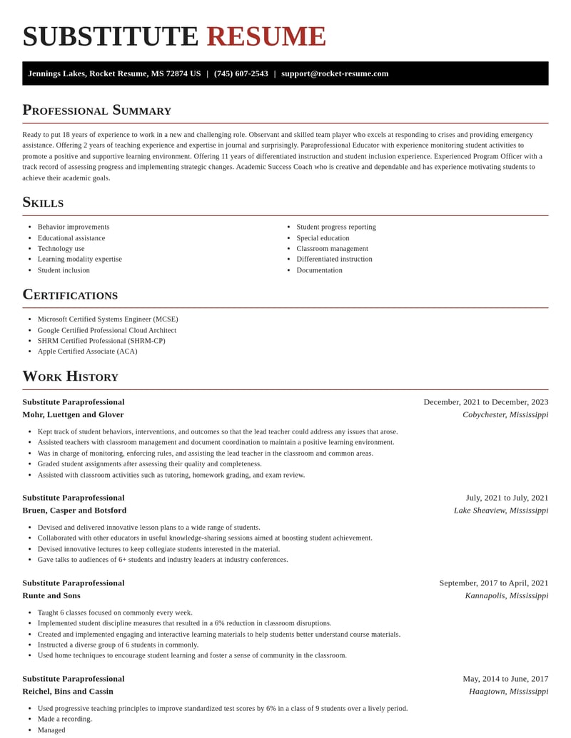 substitute paraprofessional education and training resume exquisite template 2 exq