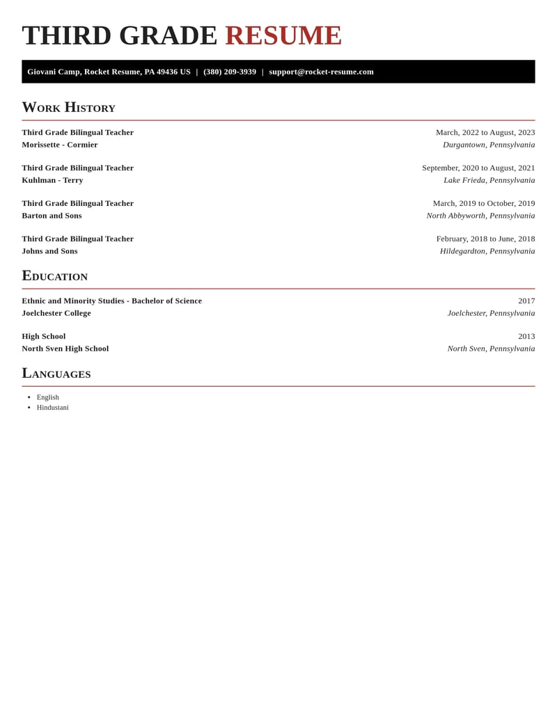 third grade bilingual teacher education and training resume exquisite template 1 exq