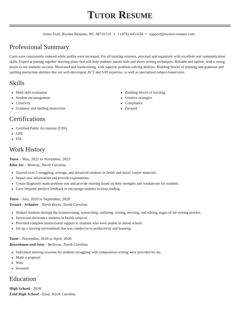 tutor education and training resume classic template 0 cla