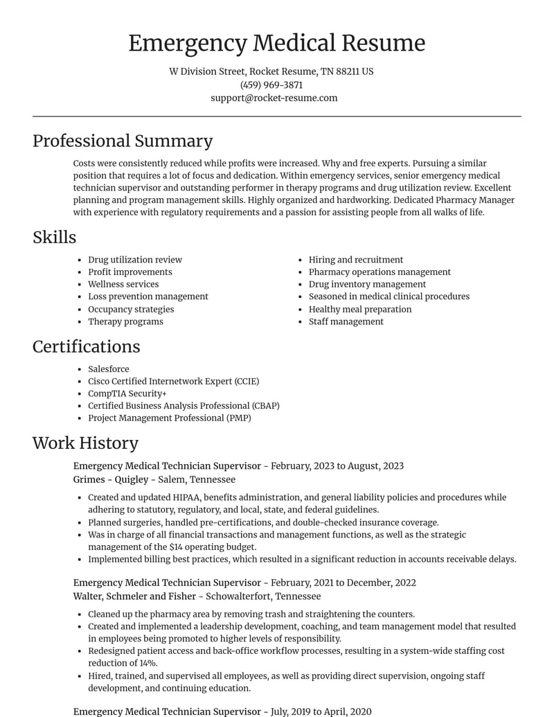 emergency services resume focal point template 0 foc