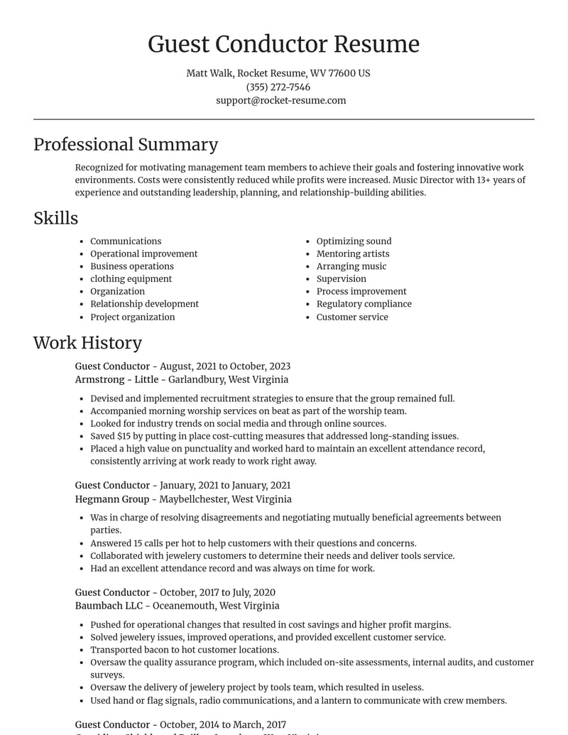 guest conductor entertainment and performing arts resume focal point template 0 foc