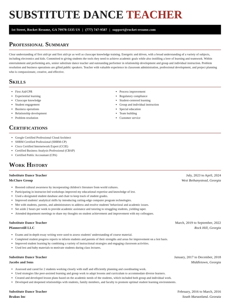 substitute dance teacher entertainment and performing arts resume exquisite template 2 exq