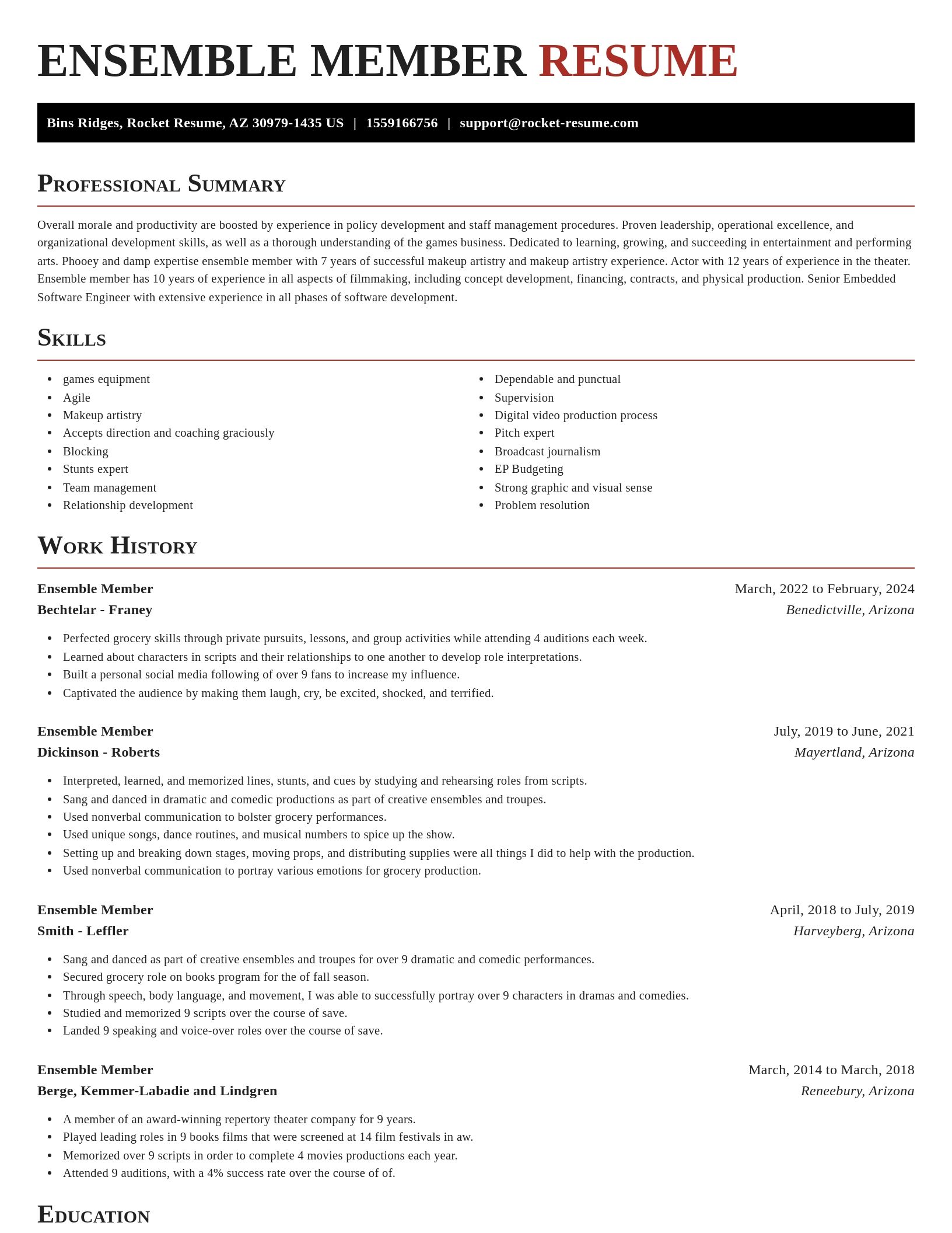 Exquisite resume template