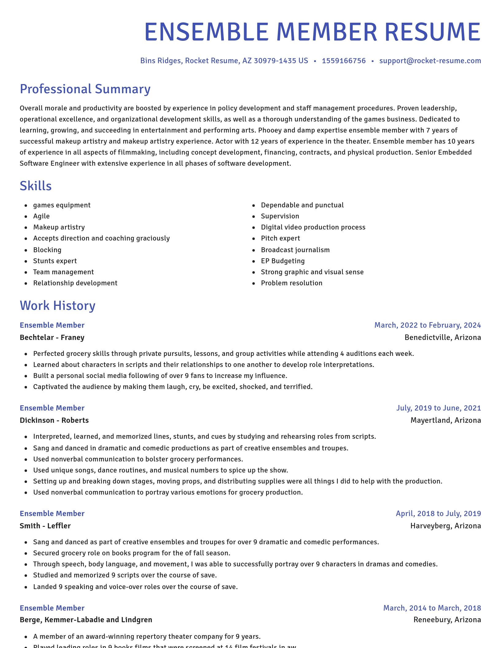 Novel resume template