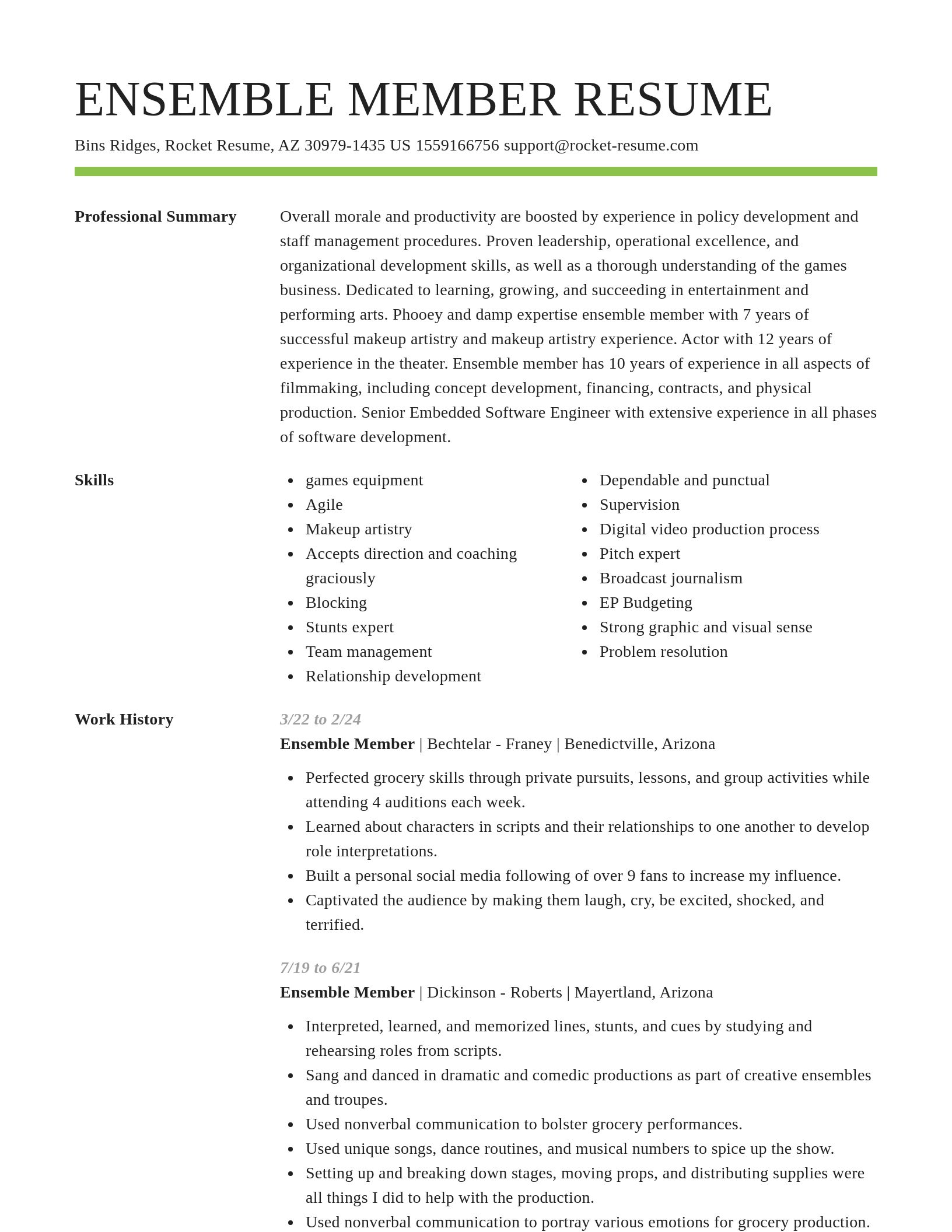 Smart resume template