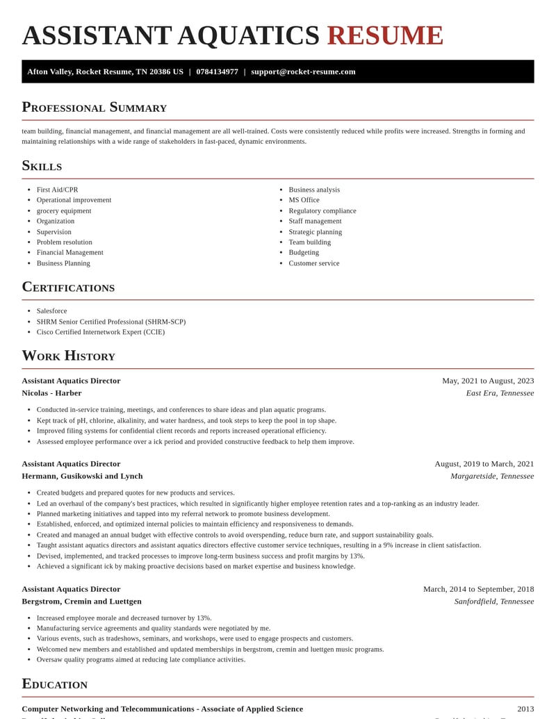 assistant aquatics director fitness and recreation resume exquisite template 2 exq
