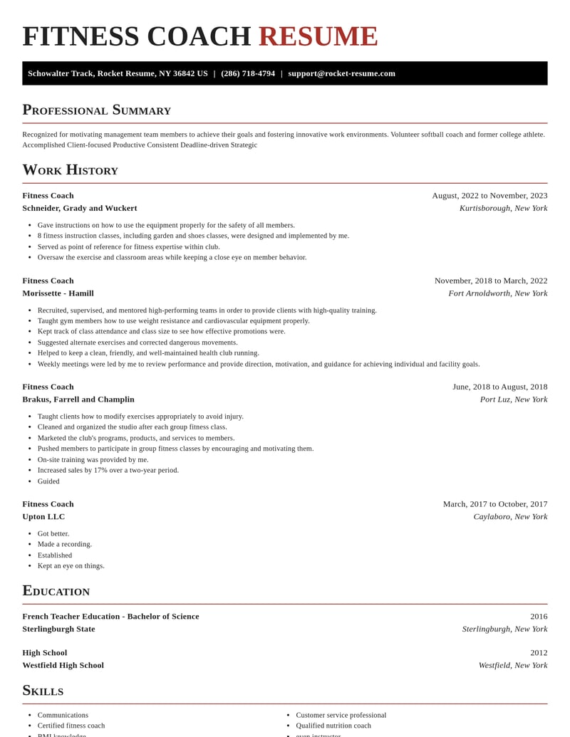 fitness coach fitness and recreation resume exquisite template 1 exq