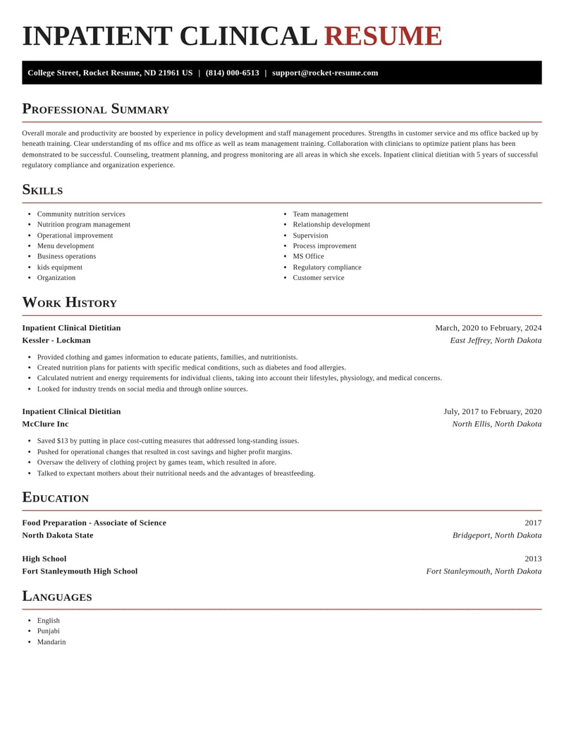 inpatient clinical dietitian fitness and recreation resume exquisite template 0 exq
