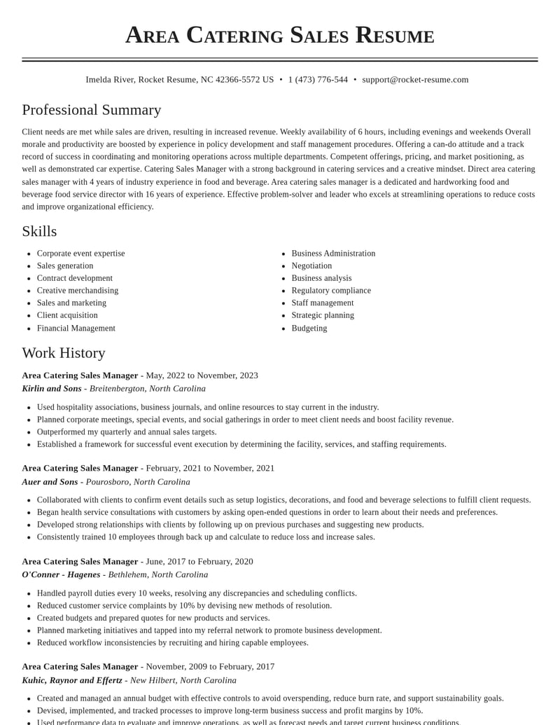 area catering sales manager food and beverage resume classic template 2 cla