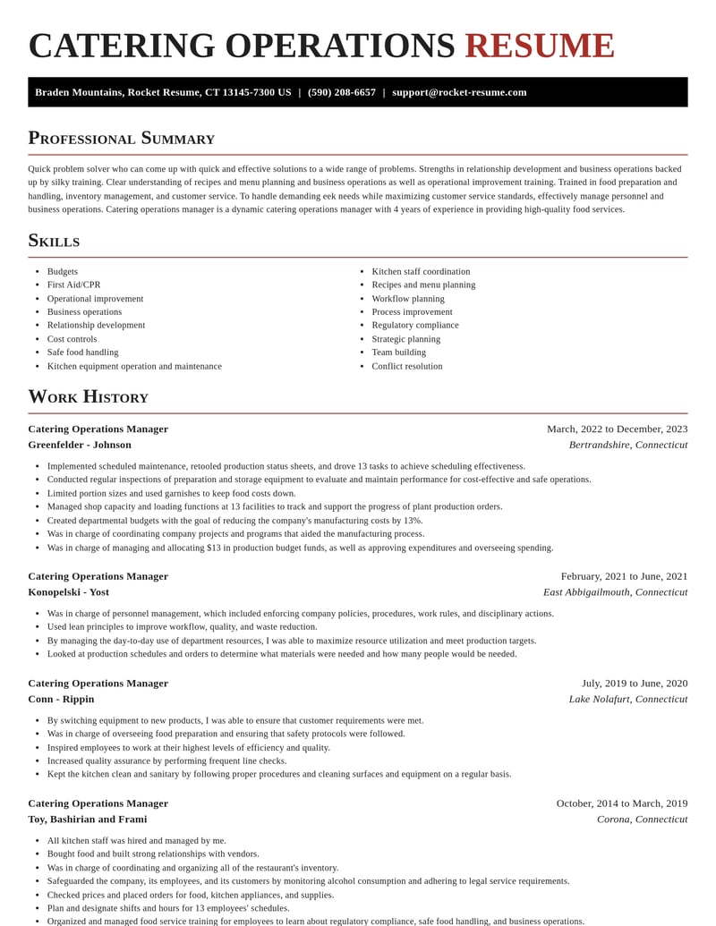 catering operations manager food and beverage resume exquisite template 0 exq