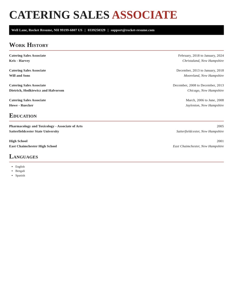 catering sales associate food and beverage resume exquisite template 2 exq