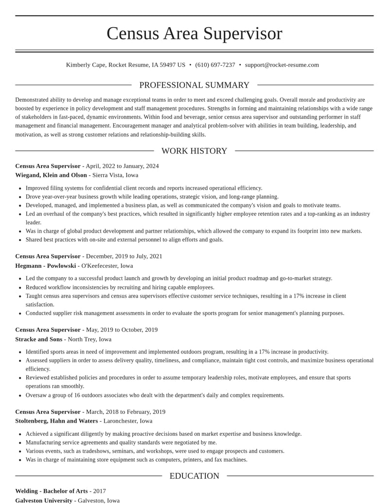 census area supervisor food and beverage resume elegant template 1 ele