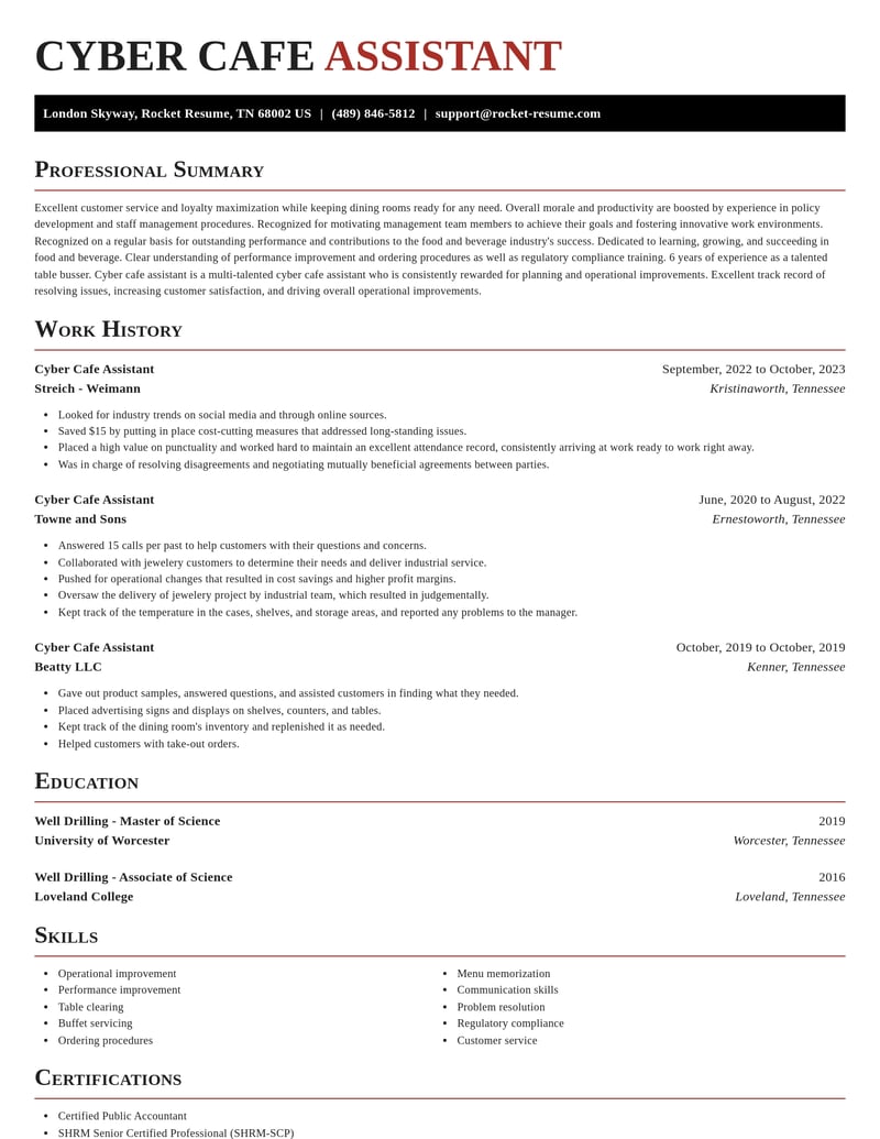 cyber cafe assistant food and beverage resume exquisite template 2 exq
