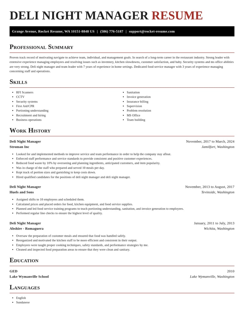 deli night manager food and beverage resume exquisite template 0 exq