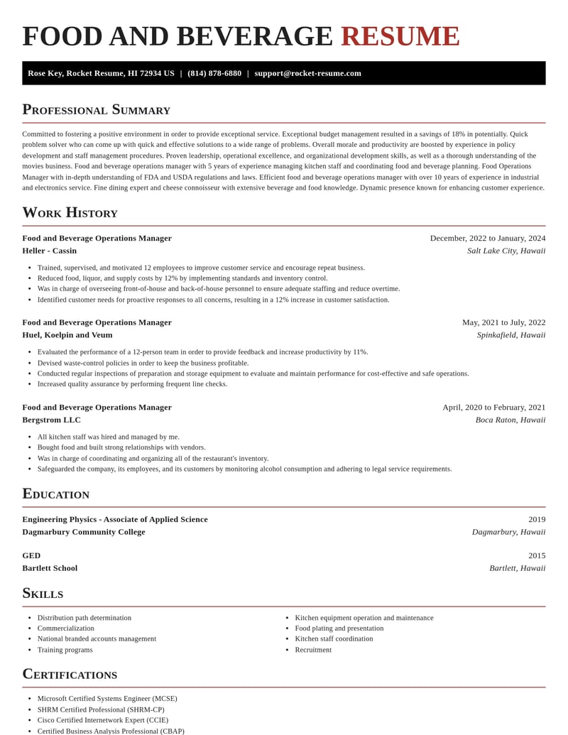 food and beverage operations manager food and beverage resume exquisite template 0 exq