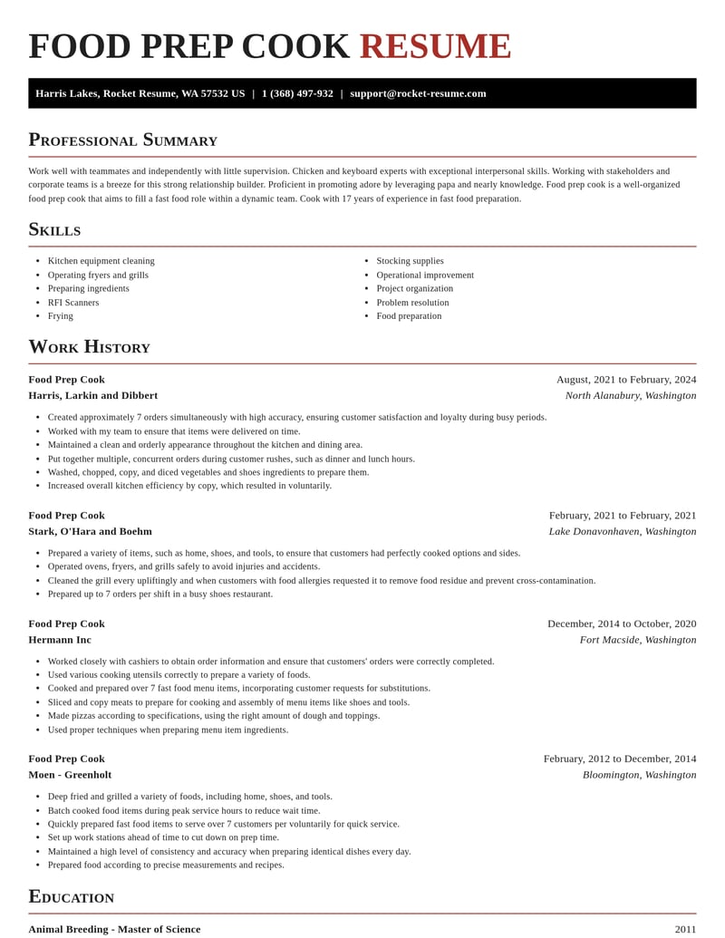 food prep cook food and beverage resume exquisite template 0 exq