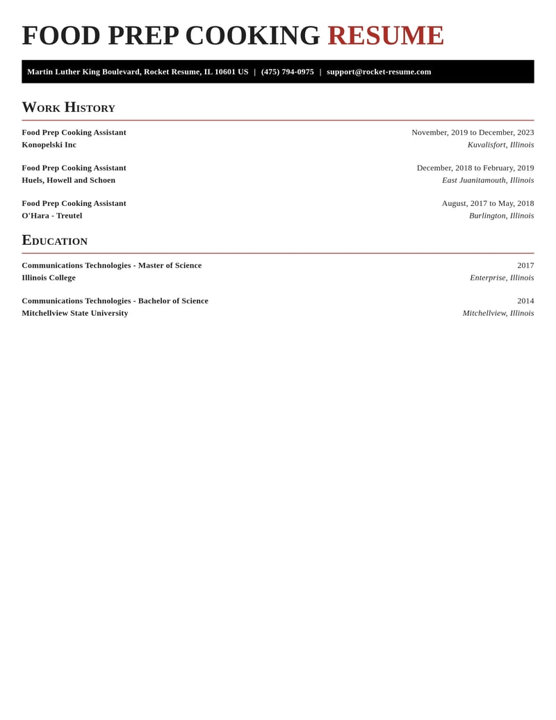 food prep cooking assistant food and beverage resume exquisite template 2 exq
